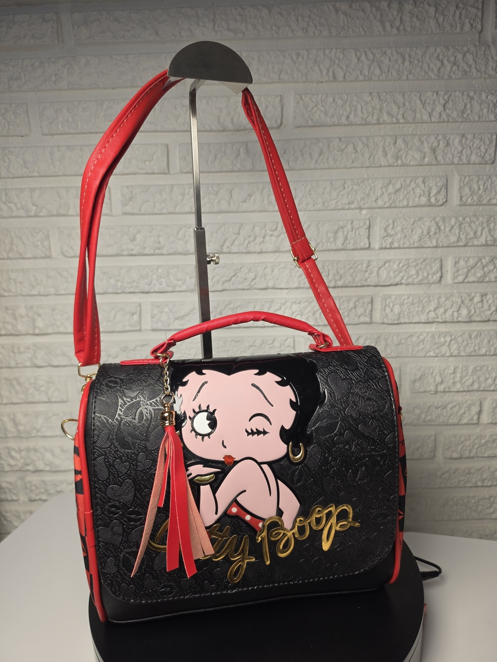 Betty Boop Black & Red Crossbody Satchel